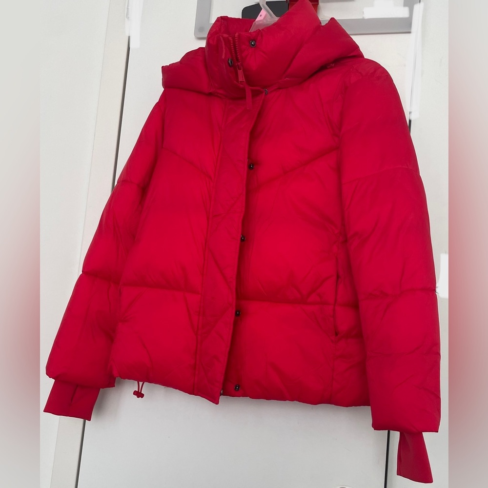 BCBG Women's Red Puffer Jacket S
